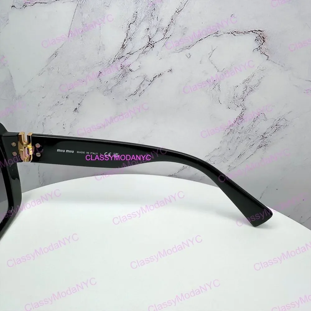 New MIU MIU Sunglasses Black Square Gold Full Rim 56mm MIU MIU - Picture 12 of 16